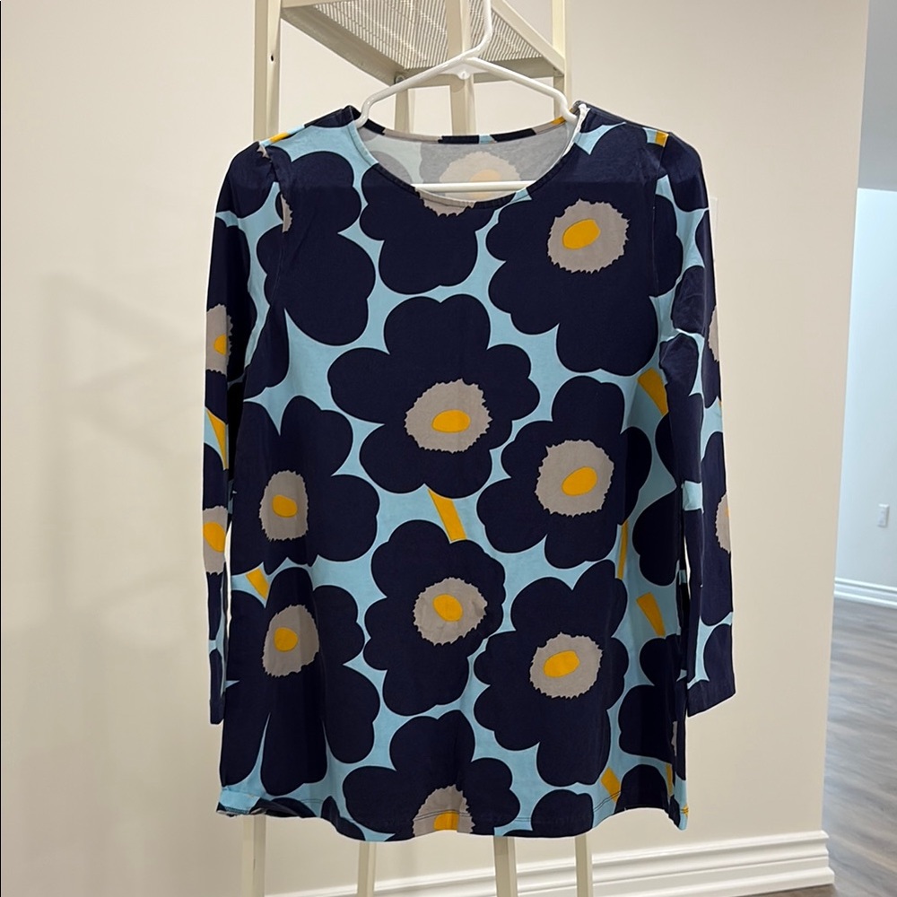 Floral Blue and Yellow Women's Top